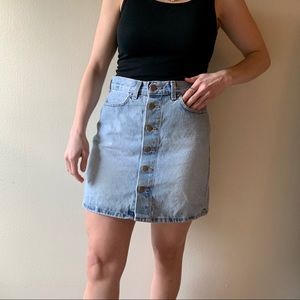 Vintage 90's High-Waist Button Up Mini Skirt